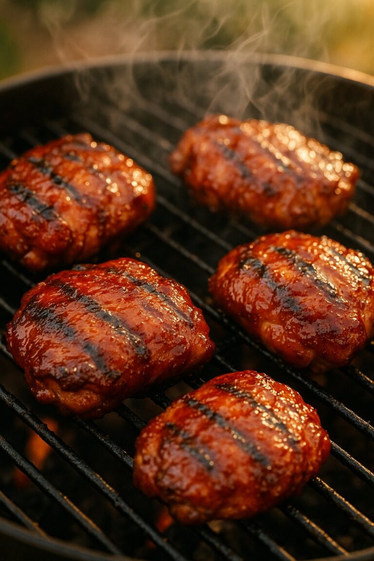 Sticky Grilled BBQ Chicken Thighs