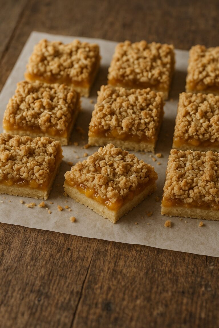 Juicy Peach Crumble Bars